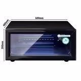 GASTRO-COOL | Armadio frigorifero - 600mm - 25L - +10°C - con 1 porta in vetro - vetrocamera/doppio vetro; LED; statico; termostato manuale; basso consumo; CE - Nero