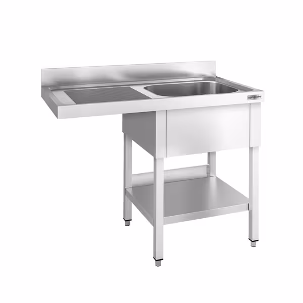 Commercial Dishwasher Inlet Sink Table - 1200×600 mm – RH Bowl 400×400 mm