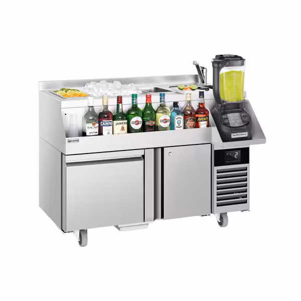 Cocktail voorbereidingstafel - 1200mm - 150L - 1 deur, 1 lades & 230V stopcontact