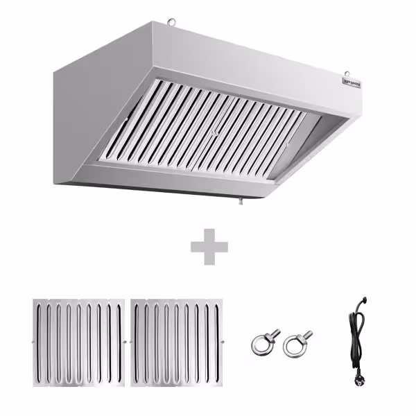 Wall hood 1,0 m - with filter and lamp