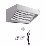 Cappa a parete Professionale Snack - 1000mm - Prof.700mm - con filtri a labirinto antigrasso e illuminazione