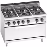 Gasfornuis - Lorenzo 700 - 1200x714x1070mm - 54,0 kW - 6 pits - incl. gas statische oven - 12,0 kW