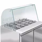 Saladette PREMIUM - 900mm - 2 porte - con vetrina in vetro per 2x GN 1/1 & 3x GN 1/6