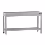 Mesa de trabalho em aço inoxidável ECO - 1500x700mm - com prateleira inferior & com travessas de reforço