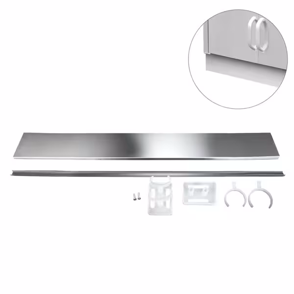 Rodapé em aço inox para armário - Comprimento: 2000mm