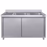 Commercial Sink Cabinet ECO - 1400x600mm - with 2 bowls right-hand