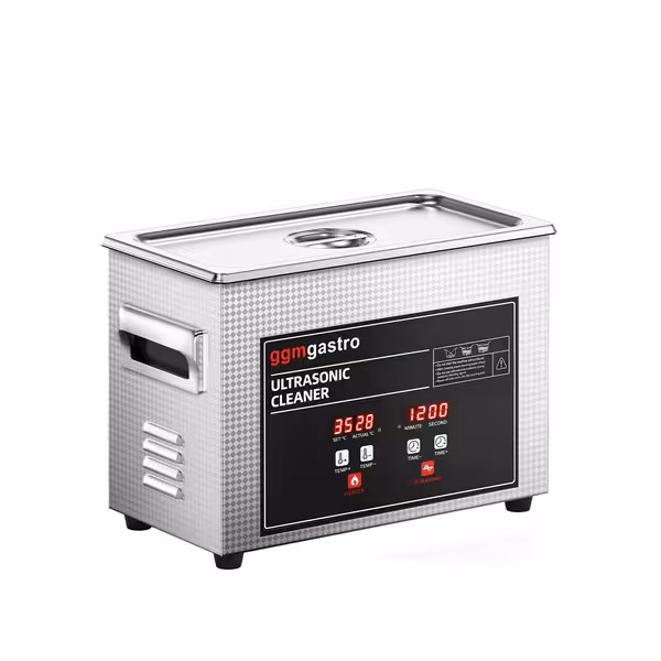 Ipari ultrahangos tisztító - 4,5 l - 180 W ultrahangteljesítmény - fűtéssel - digitális vezérléssel - 40 kHz