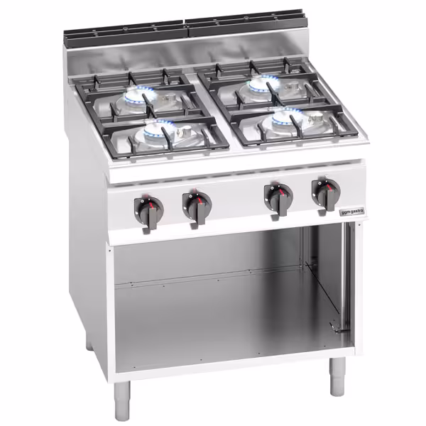 Gas Hob - 21.5kW - 4 burners - with open base shelf