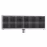 Canalina di scarico a pavimento professionale in acciaio inox - 900x300mm - a basso profilo con uscita laterale - Ø70mm