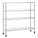 Rostfri hyllställning PREMIUM - 1800x500 mm - Djup: 500 mm - 4 hyllplan (justerbara) - med 4 hjul - Lastkapacitet: 320 kg