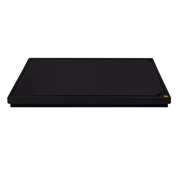 Snijplank met sapgeul - 530x325mm - Dikte: 20mm - HACCP-conform - Polyethyleen - Zwart - Vaatwasmachinebestendig