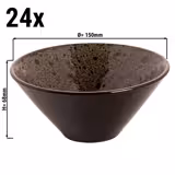 (24 pcs) Dessert Bowl - TURKEY - Stoneware - 500ml - round - Ø 150mm - Brown/Blue