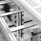 Saladette PREMIUM - 1510mm - 2 porte - con vetrina in vetro per 7x GN 1/3, 1 ripiano - piano di lavoro in granito