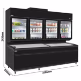 Frigo / Congelatore murale espositivo - 2500 mm - incl. Isola surgelati