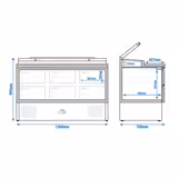 Mesa de preparação Mini ECO - 1,37 x 0,7 m - com 6 gavetas 1/2