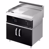 Elektro Bratplatte - 8,1 kW - Glatt & Gerillt - inkl. Unterbau mit 2 Türen