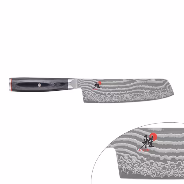 MIYABI | 5000 FC-D Nakiri Vegetable Knife – 170 mm blade - FC61 steel - 48-layer Damascus - for veg & herbs