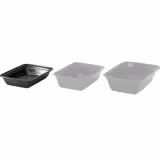 (300 pieces) Reusable bowl - polypropylene - 450ml - rectangular - black