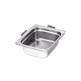 (6 pezzi) Contenitori in acciaio inox GN 1/2 - perforati - altezza: 100 mm