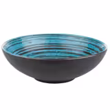 (6 st) Skål - CANCUN - melamin - 1 l - fyrkantig - 205x205x65 mm - stapelbar - brun/blå