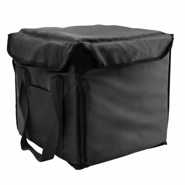 BurgerBag Pro - Heated Burger Delivery Bag (12V) - PVC-coated - for 12 burger boxes - Black - with Ticket Pocket