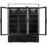 Drankenkoelkast - 1600mm - 891L - met 3 glasdeuren - zwart