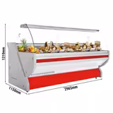 Kühl-/ Fleischtheke - 3000mm - Rot - mit Fleischlicht & beleuchteter Frontblende