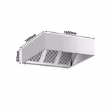 Commercial Wall-Mounted Extractor Hood - 1600mm - with Baffle Filters & Lighting