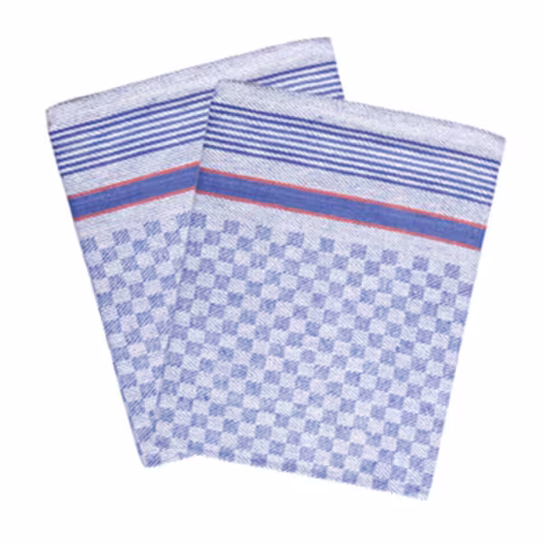 (10 pcs) Tea towel made of Cotton Waiting cloth - 45x90cm - Blue checked