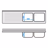 Commercial Sink Cabinet ECO - 2000x600mm - with 1 bowl right-hand