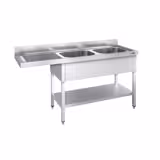 میز استیل سینکدار ماشین ظرفشویی- 700*1800 میلیمتر - دو سینک در راست