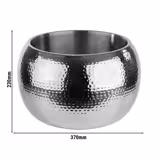 Wine Bucket - BIG BOWL - Stainless Steel, Hammered - 8 litres - Ø370mm - Height:230mm