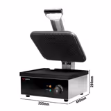 Commercial Contact Grill - Heavy Duty Panini Press - 2.2kW - plates: ribbed top & smooth bottom - grill area: 350x330mm