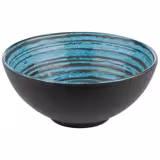 (6 stuks) Kom - CANCUN - Melamine - 1 liter - Ø 185mm - Bruin/Blauw