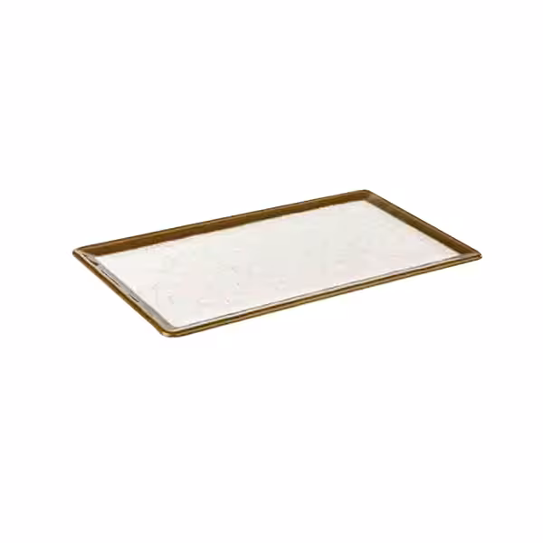 (6 pieces) Melamine Gastronorm Tray GN 1/3 STONE ART – White/Brown - Depth 15 mm