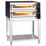 Elektryczny piec do pizzy – 6+6 x 35 cm (szerokość) – cyfrowy – wraz z podstawą