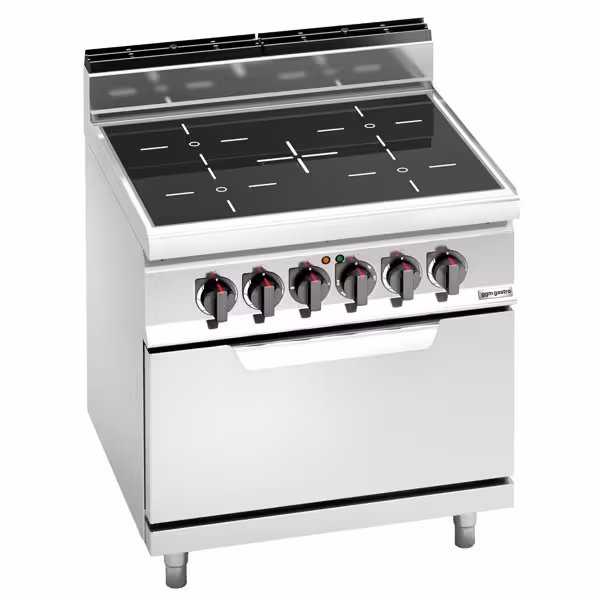 4x placas de infravermelhos (12,8 kW) + Forno elétrico de refrigeração estática (7,5 kW)