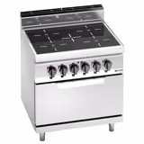 Cucina in vetroceramica professionale - LORENZO 700 - 800x714x1040mm - 20,30 kW - 4 piastre - forno elettrico statico - 7,5 kW