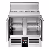 Hűtött előkészítő asztal PREMIUM - 900x700 mm - 2 ajtós - GN 1/6 5x feltéthűtő
