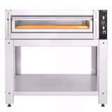 Electric Deck Pizza Oven - Single Deck - Refractory Stone Deck - 6 - Ø 30cm (12") - Mechanical Controls - up to 450°C - incl. Base frame