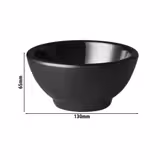 (6 st) Skål - PURE - melamin - 0,30 l - rund - Ø 130 mm - stapelbar - svart