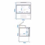 Mini voorbereiding koeltafel - 978x700mm - met 1 deur & 2 laden - Roestvrijstalen opzetstuk 5x GN 1/4
