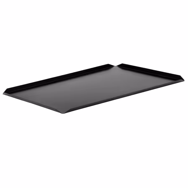 (5 pz) Vassoio rettangolare da presentazione - Alluminio anodizzato - 700x150x10mm - Nero