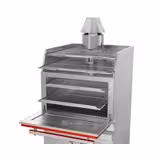 Forno a brace / Forno a carbone - 704mm - con ripiano griglia e base armadiata - 2 griglie - Rosso