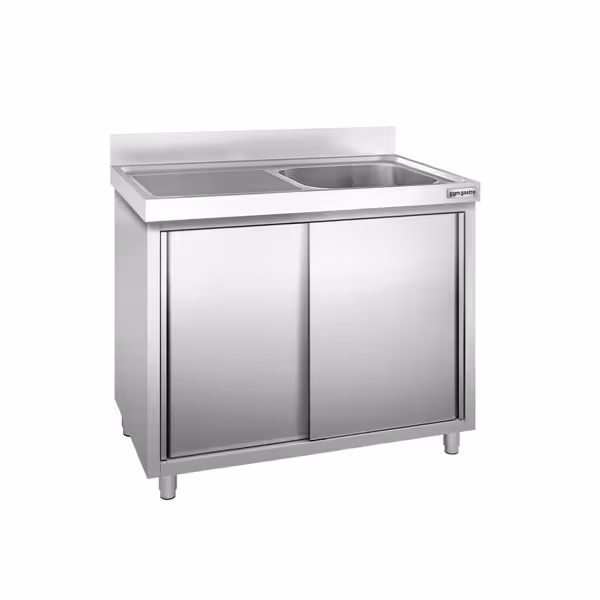 Commercial Sink Cabinet PREMIUM - 1200x600mm - 1 bowl right-hand