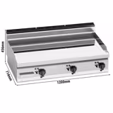 Elektrische bakplaat - 14,4kW - Glad - Bakoppervlak: 1190x500mm