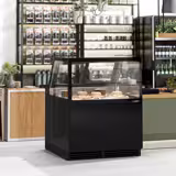 Koeltoonbank KAISA - 1000x1048mm - 280 liter - kleur zwart - dubbel glas - achterzijde 2 schuifdeuren - rechte ruit