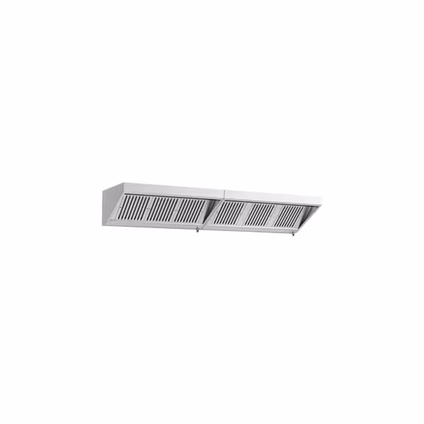 Commercial Wall-Mounted Extraction Canopy - 3000mm - with Baffle Filters & LED Lighting