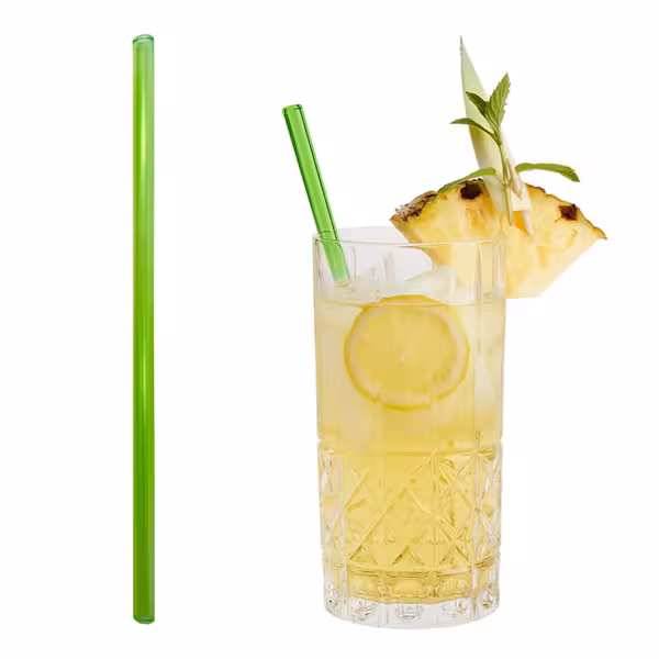 (50 adet) Cam Pipet - 230mm - ø 8mm - düz - Neon Yeşil - dahil 1 Naylon Temizlik Fırçası