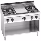 Mașină de gătit pe gaz cu plita unică radiantă din fontă - 28 kW - 4 arzătoare